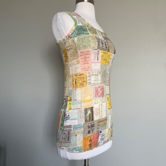 Printed Artwork Blue Label Made In Italy Linen Tickets Posters Tank Top Tee Smal - Picture 3 of 14